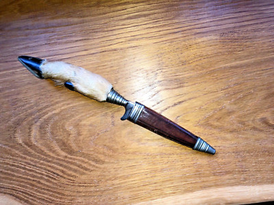 60 Jahre altes Jagdmesser Griff aus Rehfuss HERBERTZ Messer ERBSTÜCK ca. 1960