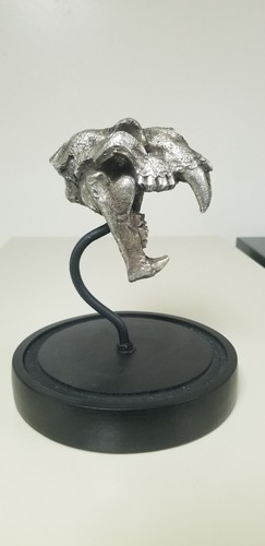 Saber Tooth Skull with Glass Globe Decor Home Furnishing - Picture 2 of 7