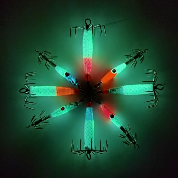 8x Puget Sound Squid Jig - 1/3oz and 1/5oz with 4 color, super