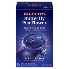 Bigelow Butterfly Pea Flower Sapphire Bay, Herbal Tea, Tea Bags, 18 Count....