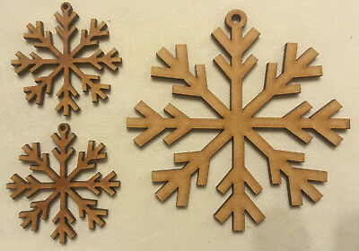 CH40 3D Snowflakes 3mm MDF Laser cut Crafts 10cm Christmas Tree Decoration