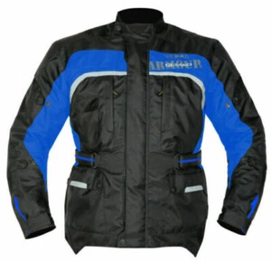 Gmac Pilot Waterproof Armoured Textile Motorcycle Jacket Blue Black