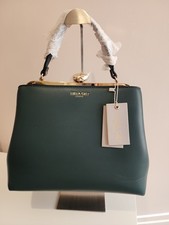 Image of Luella Grey 'Louisa' framed tote Bag In Deep Green BNWT