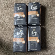 Peet  s Coffee Dark Roast Espresso Forte Whole Bean 4 2lb Bags 8lbs. New