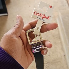 Cat Jack Reversible Black Faux Leather Boys XL Belt