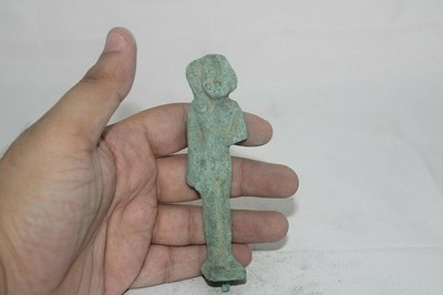 SELTENES ALTES ÄGYPTISCHES ANTIKES BRONZE-AMULETT Young King Tut Egypt History