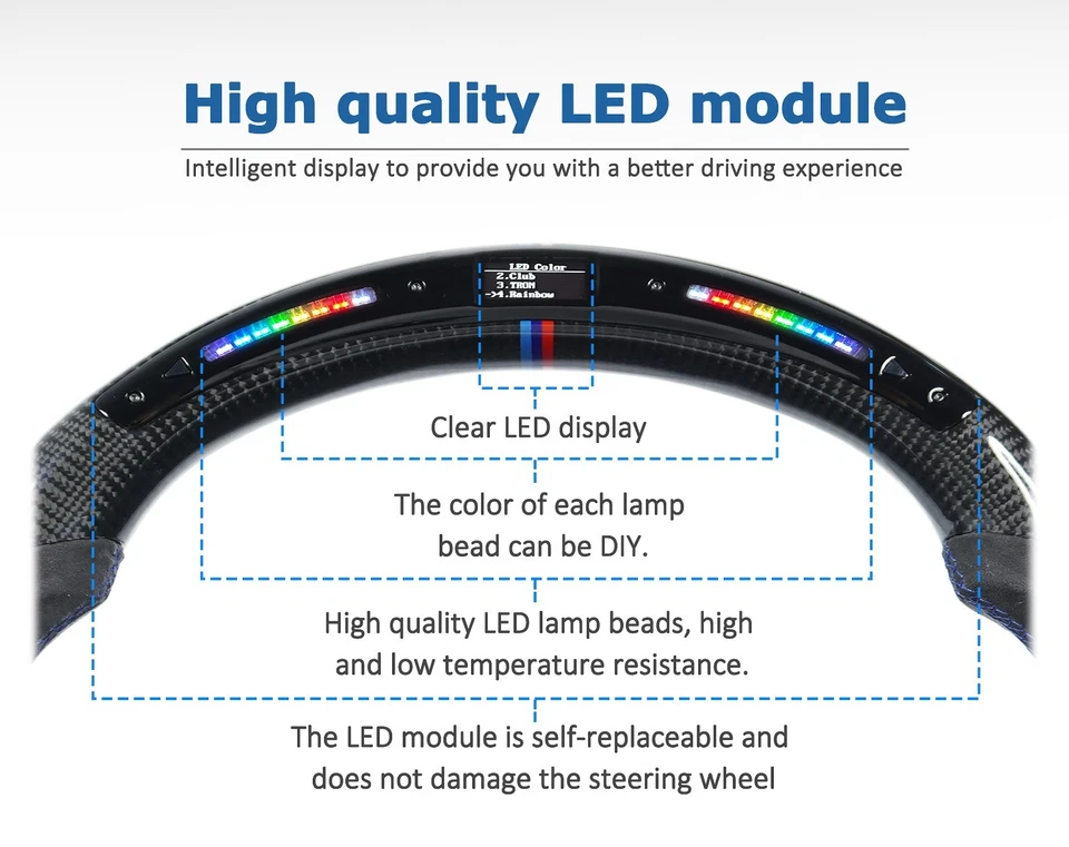 Volante LED Rendimiento Carrera Pantalla Digital Cambio Luz Boost Foto 3 de 4