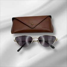 Gold-toned Metal Cat-eye Sunglasses for Women UV Protection Fashion Style