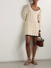 Zimmermann Rhiannon Crochet Cotton Cream Mini Dress AU1 / US6 NWT $850