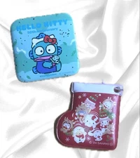 Sanrio Hangyodon Can Badge Hello Kitty 50th Anniv Strap Xmas 2024 New