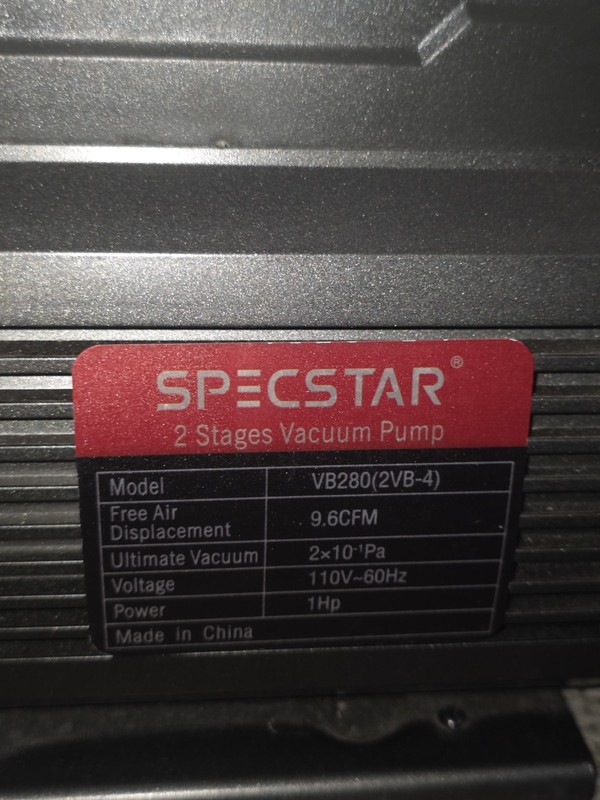 SPECSTAR 110V 1 HP 9.6CFM Dual Stage HVAC Vacuum Pump and 4 Way AC Manifold Gaug