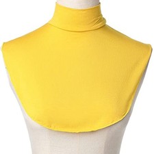 Turtleneck Solid Dickey Detachable Fake Collar Half Mock for Women Men Yellow