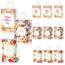 12PCS Mothers Day Gift Bag 8.3" Medium Happy Mother's Day Gift Bag with Handles