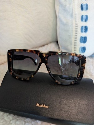 Max Mara SPARK1 MM0075 Oversized Square Tortoise Shell Sunglasses Gradient