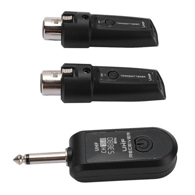 UHF Wireless Microphone System Rechargeable Wireless Mic Adapter For Dynamic Mic