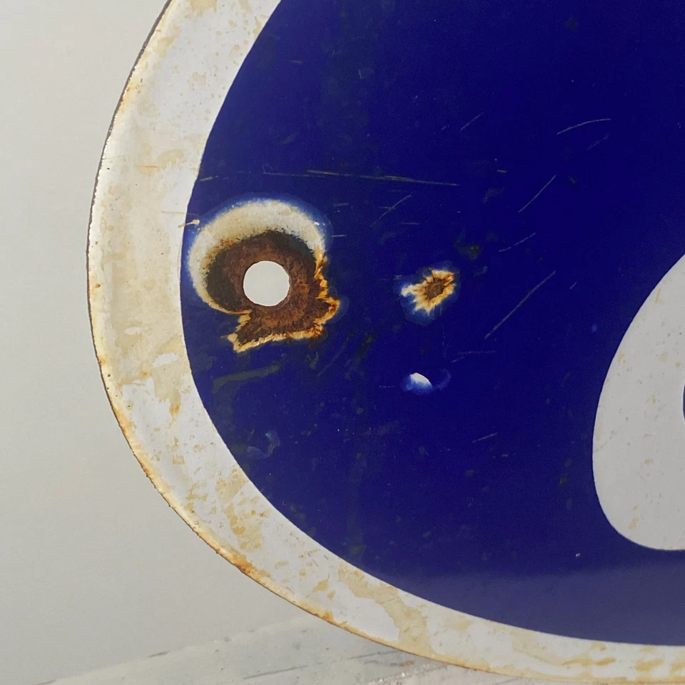 Ford Enamel Sign - 46x22cm (18.1x8.7") - Nice Vintage Porcelain Garage Wall Sign - Image 2 of 4