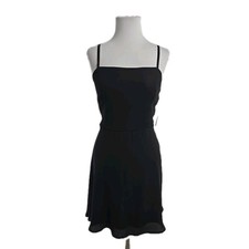 Lily ROSE Black Chiffon Smocked Spaghetti Strap Mini Dress Junior XL New