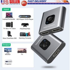 2x Bi-Directional 4K HDMI 2.0 Cable Switcher Splitter HUB 2 in 1 out 1 in 2 out