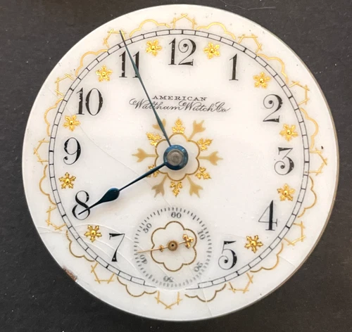 Antique 1898 Waltham Model 1883 18 Pocket Watch Movement Fancy Dial 18s 7j USA