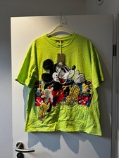 Kurzarmshirt Neon Mickey Mouse Glitzer Perlen bis Gr. 44