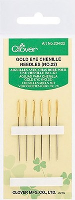 Clover Gold Eye Chenille Nadeln - Größe 22 6/Pkg - 234-22