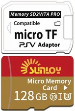 SD2Vita 6.0 PS Vita Memory Card Adapter with 128GB 128GB, Red, Gold and White
