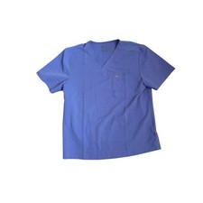 FIGS Leon Technical Collection Scrub Top Mens XXL Blue V-Neck Pocket FM1500