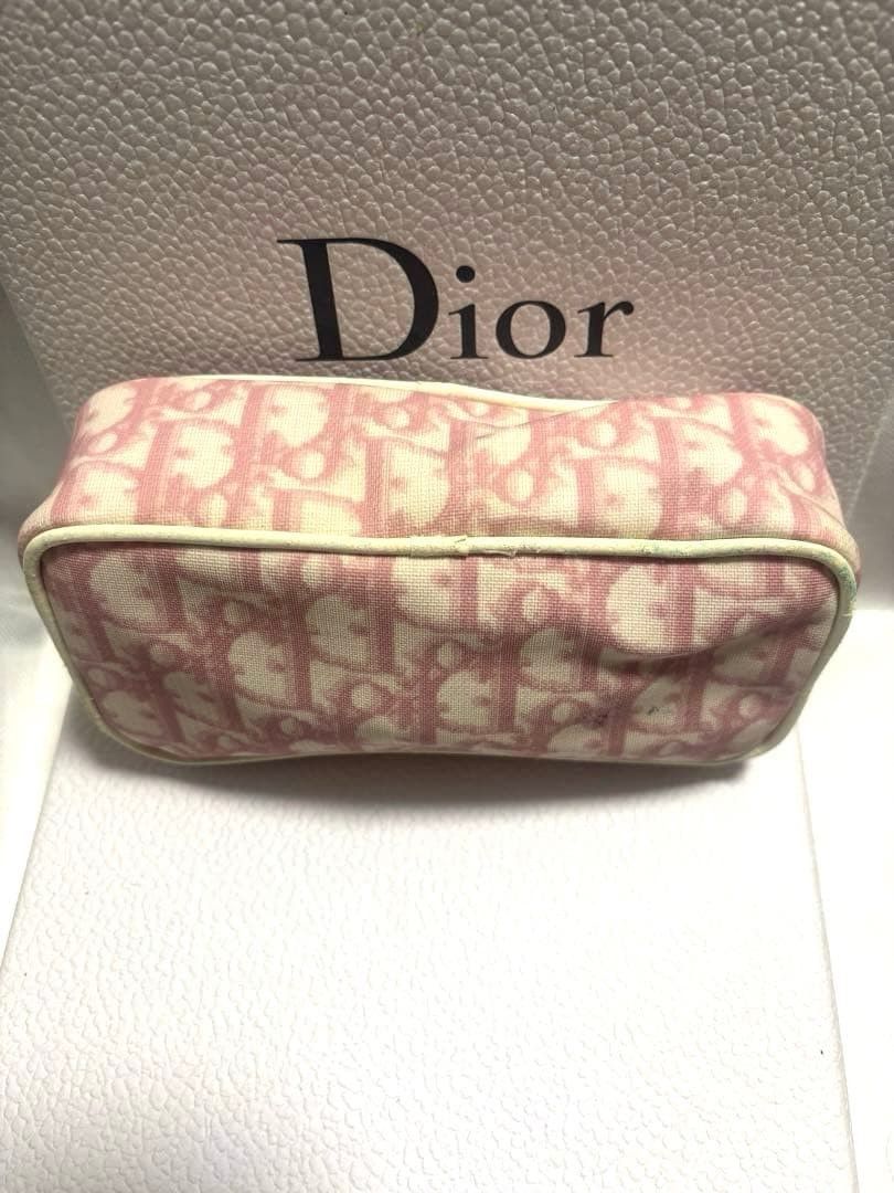 Christian Dior Cosmetic Pouch Canvas Pink Trotter Compact Women's Authentic thumbnail 7