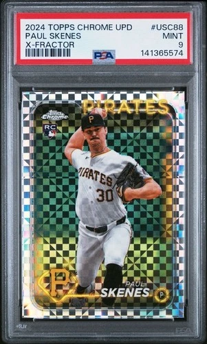 2024 Topps Chrome Update PAUL SKENES Rookie X-Fractor RC #USC88 PSA 9