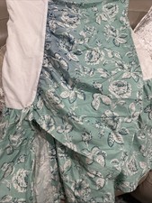 Gonna letto matrimoniale vintage RALPH LAUREN Meadowland blu floreale con volant rara