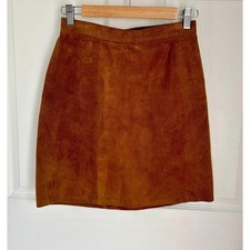 Vintage Tan Suede Mini Skirt Size Small  Western Style  70's Style