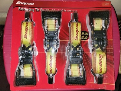 Snap-On Ratcheting  Tie Down Straps 15  x 1.5  Heavy Duty Quick Release Set of 4