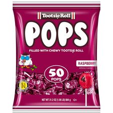 Bolsa Tootsie Pops Sabor Único - Piruletas Sabor Frambuesa con Ce Chocolate