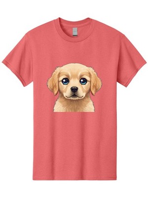 Golden-Retriever-Puppy-4 Mens Graphic Tee, 100% Cotton, Casual Summer Wear