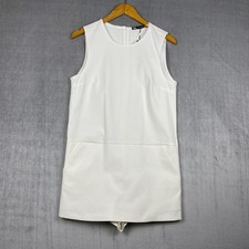 Zara Womens Romper Size M White Sleeveless Mod Twee Minimalist Pockets