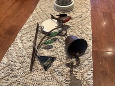 Vintage rustikale Metall Garten Rotkehlchen Türklingel Wandmontage Hängeglocke
