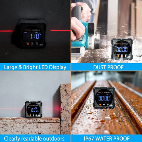 Digital Angle Finder with Electronic Laser - 4-side Strong Magnetic Angle Gauge, - Picture 6 of 9
