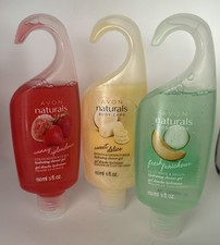 Lot Of 3 Avon Naturals Shower Gel Strawberry  Guava Banana  Coconut Milk Cucum