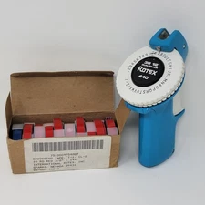 Lot 10 Rolls Rotex 3/8” Embossing Label Maker Tape Red Blue Rotex Dual Track 440