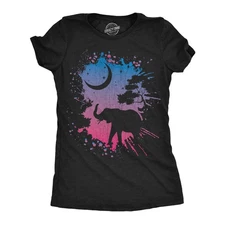 Womens Funny T Shirts Elephant Moon Awesome Animal Nature Graphic Novelty Tee