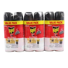 Raid Ant & Roach Killer 26, Fragrance Free Bug Killer for Home Use, 6 Cans