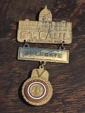 United Brewery Workers Union 1942 Convention Delegate Badge Pin St Paul Vintage 