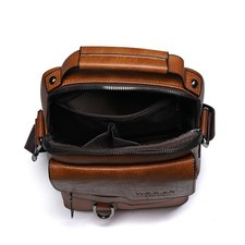 Men's PU Leather Shoulder Bag for 9.7" iPad - Crossbody Messenger, Casual Use