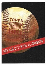 D 1994 Stadium Club Baseball Infocard New MLB Divisions Alignment #10 of 10 NRMT