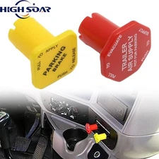 298818N Yellow Semi Truck Parking Brake and 298817N Red Tractor Trailer Knobs