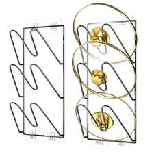 2 Pack Pot Lid Organizer Rack, 6-Tier Pots and Pans Lid Holder Organizer insi...