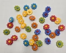 Buttons Etc. Novelty Childrens Flowers Shank Buttons Lot of 36 with 4-8 Each