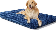 Washable Dog Bed Comfy Dog Crate Pad Deluxe Plush Pet Bed Non-Slip Kennel Pad fo