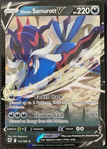 Hisuian Samurott V 101/189 Swsh10: Astral Radiance Holo NM Pokémon