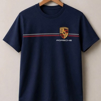 Vintage Classic Logo Racing Car Trendy Porsche Graphic Cotton Unisex T-Shirt